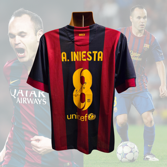 Andres Iniesta signed Barcelona jersey